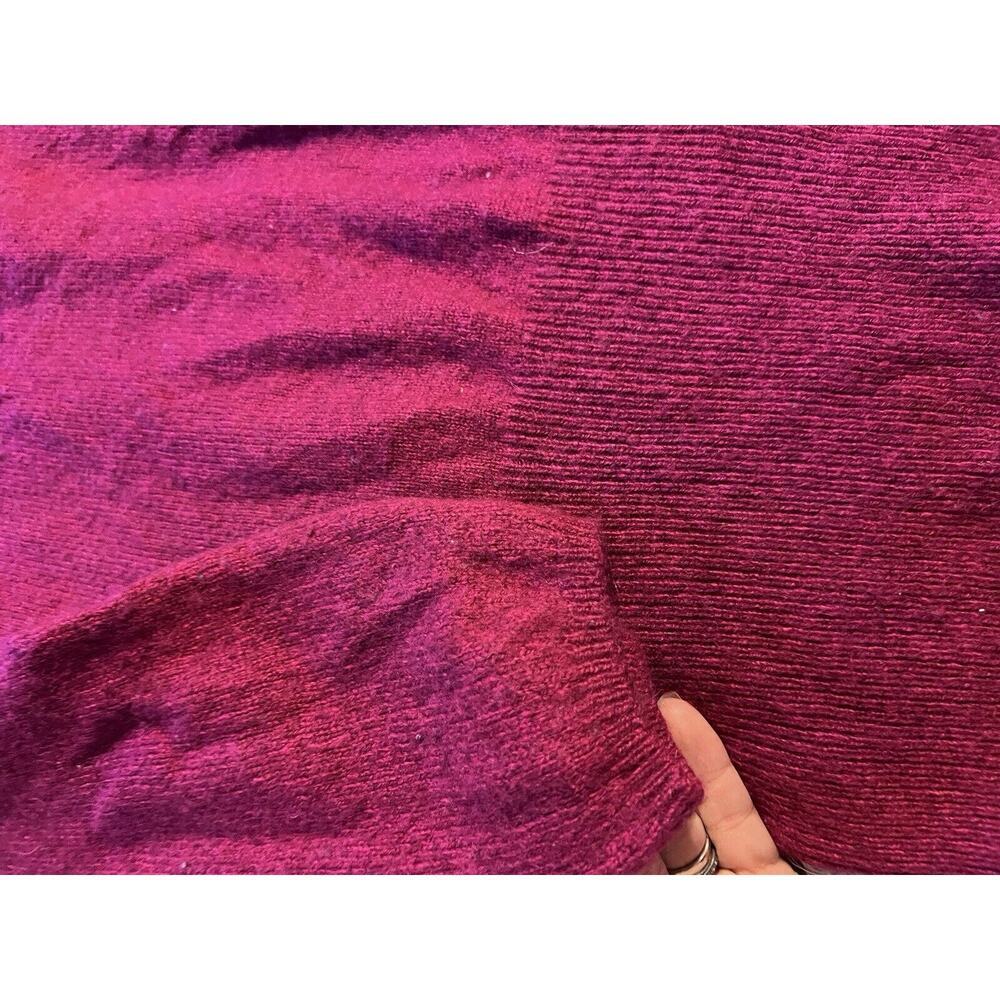 WHITE HOUSE BLACK MARKET DARK FUCHSIA PINK SHAWL COLLAR SWEATER SZ M Wool Blend - Picture 5 of 9